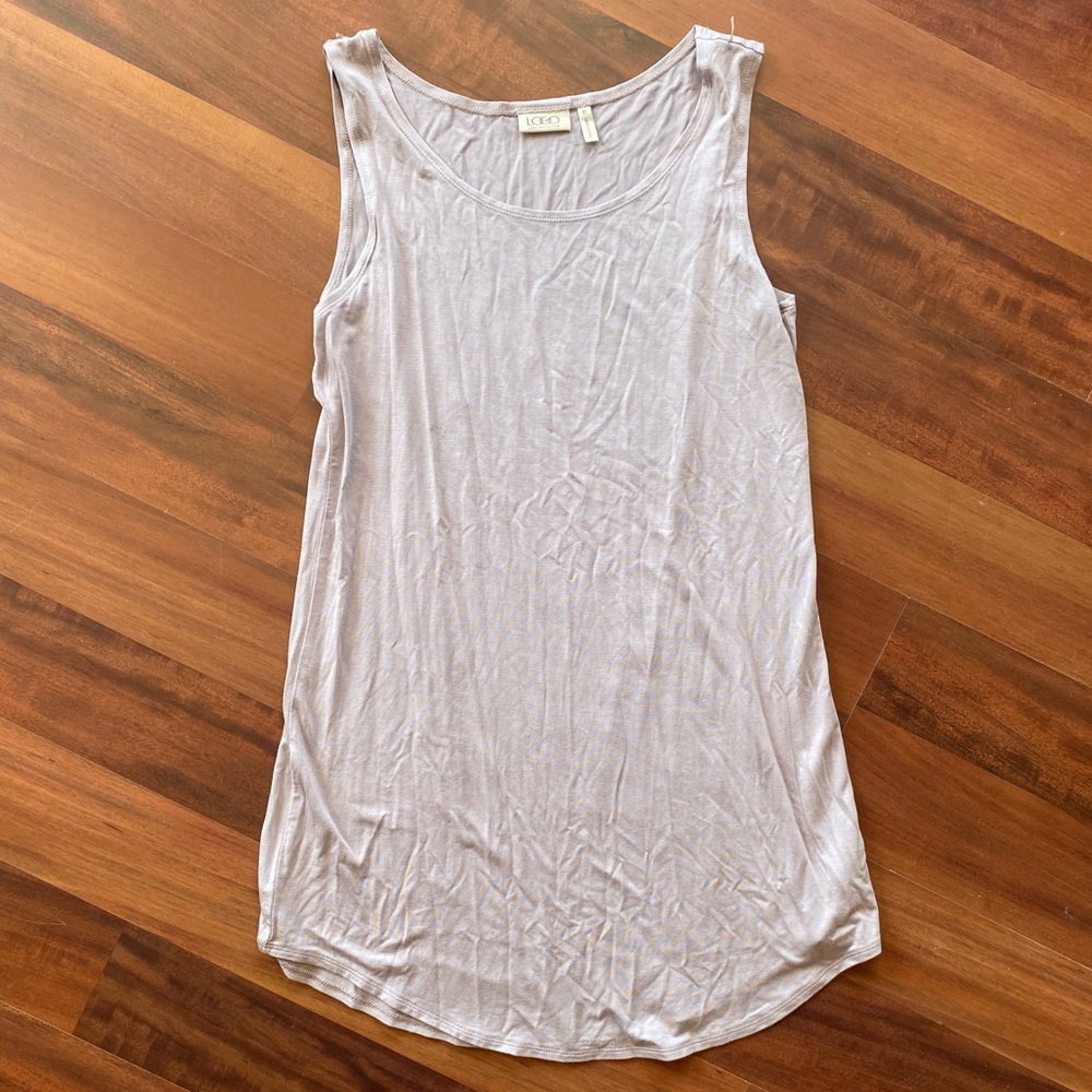 LOGO by Lori Goldstein Light Grey, Soft Tank Top, Medium